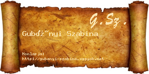 Gubányi Szabina névjegykártya