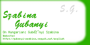 szabina gubanyi business card